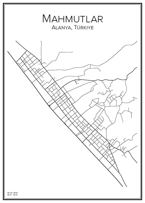 Stadskarta över Mahmutlar