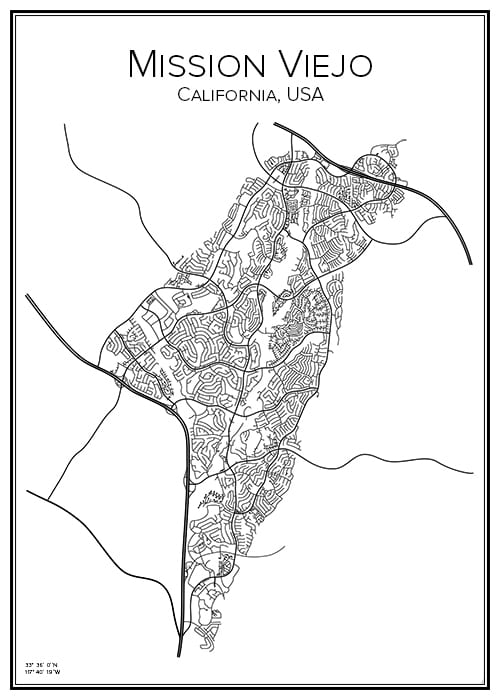 Stadskarta över Mission Viejo