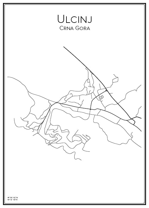 Stadskarta över Ulcinj