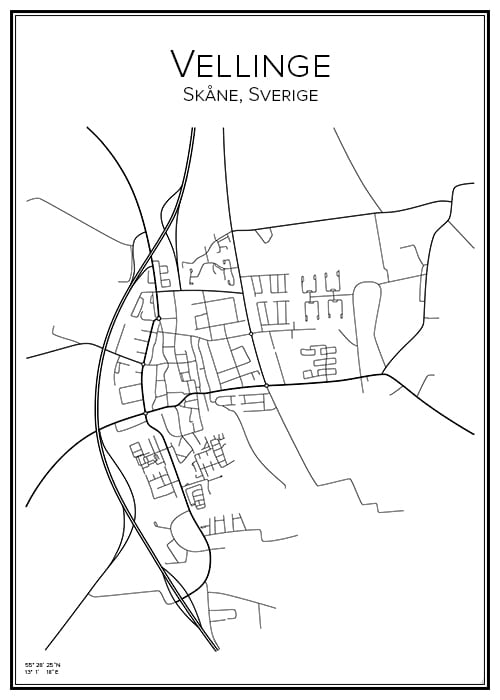 Stadskarta över Vellinge
