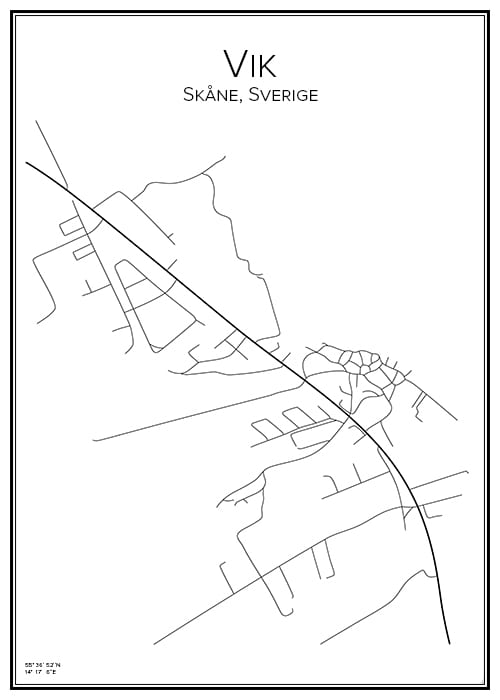 Stadskarta över Vik