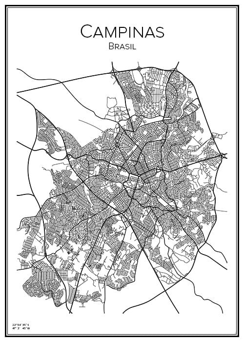 Stadskarta över Campinas