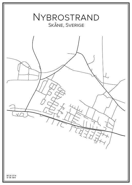 Stadskarta över Nybrostrand