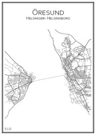 Stadskarta över Öresund