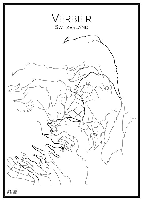 Stadskarta över Verbier