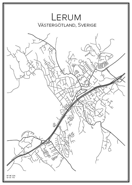 Stadskarta över Lerum