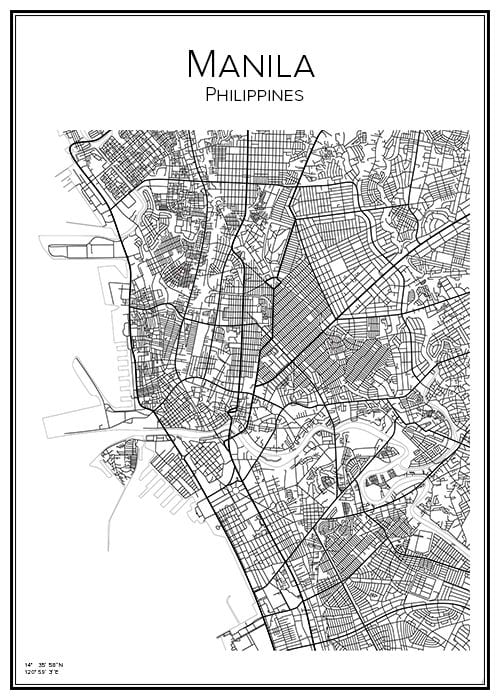 Stadskarta över Manila