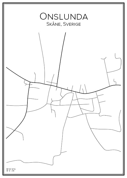 Stadskarta över Onslunda