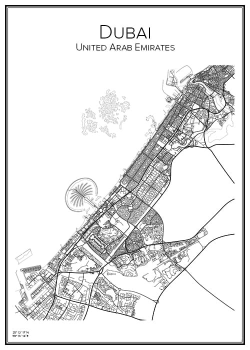 Stadskarta över Dubai