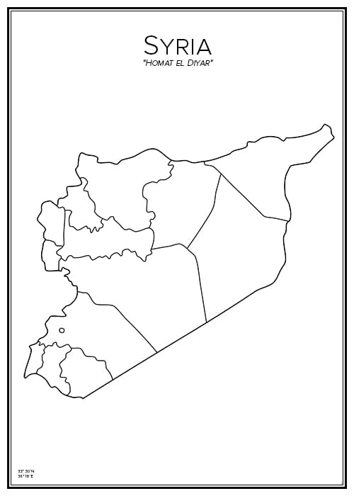 Stadskarta över Syrien