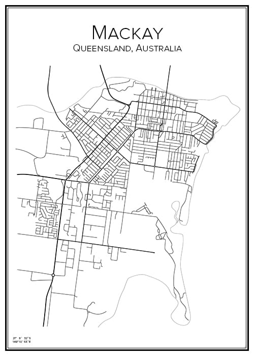 Stadskarta över Mackay