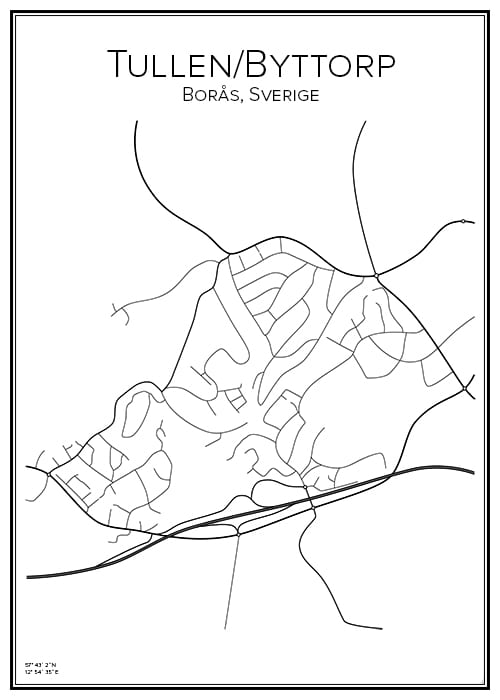 Stadskarta över Tullen / Byttorp