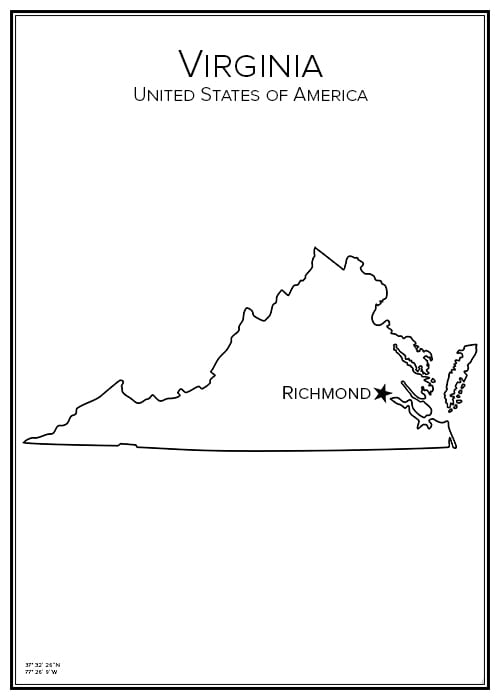 Stadskarta över Virginia