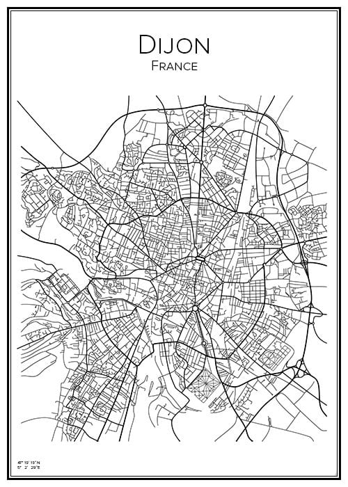 Stadskarta över Dijon