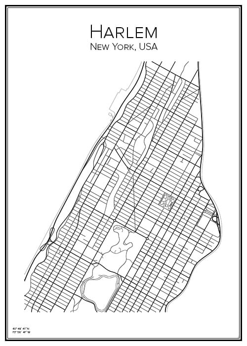 Stadskarta över Harlem