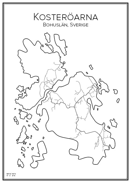 Stadskarta över Kosteröarna