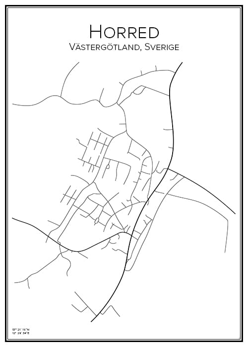 Stadskarta över Horred