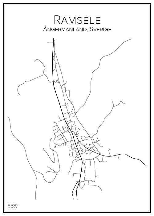 Stadskarta över Ramsele
