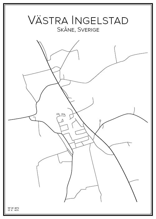Stadskarta över Västra Ingelstad