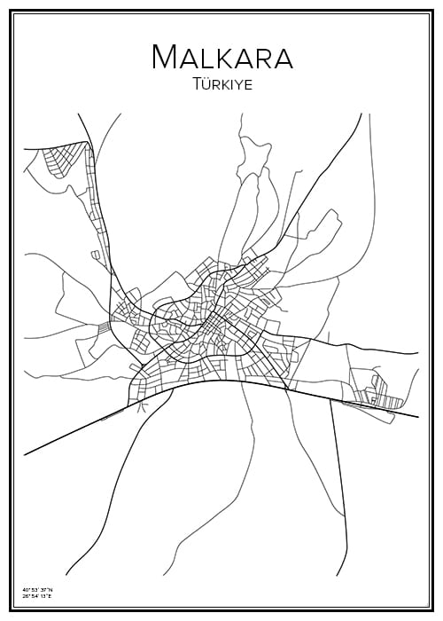 Stadskarta över Malkara