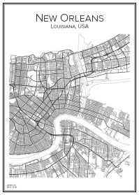 Stadskarta över New Orleans