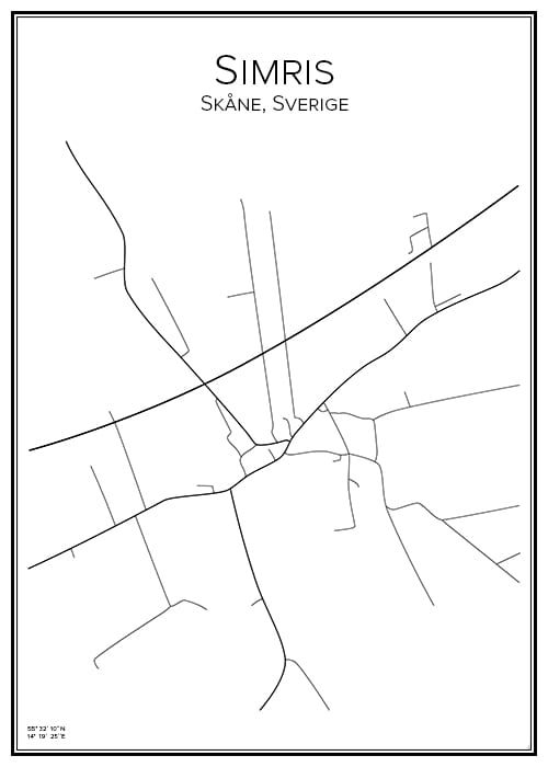 Stadskarta över Simris