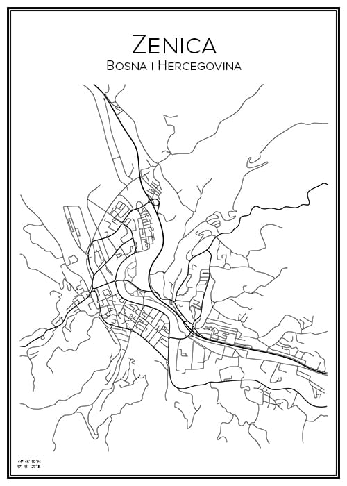 Stadskarta över Zenica