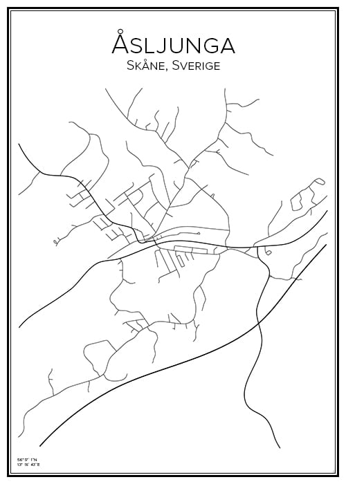 Stadskarta över Åsljunga