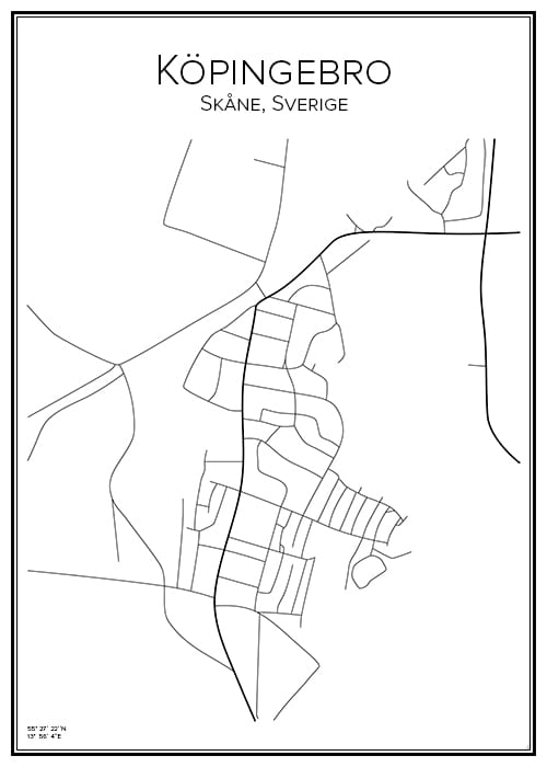 Stadskarta över Köpingebro