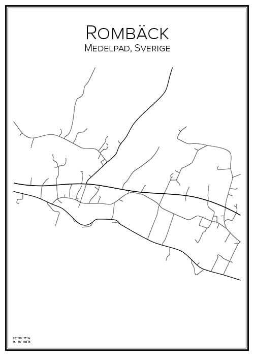 Stadskarta över Rombäck