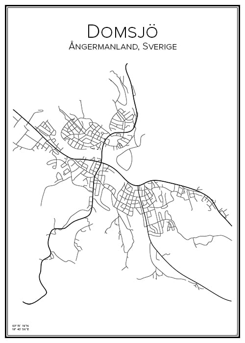 Stadskarta över Domsjö