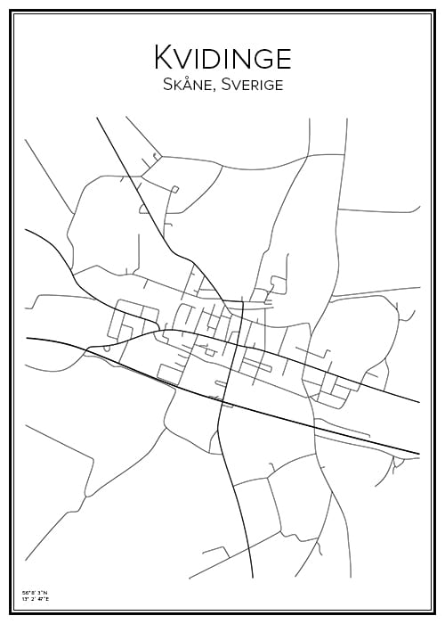 Stadskarta över Kvidinge