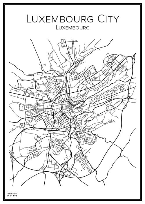 Stadskarta över Luxembourg City