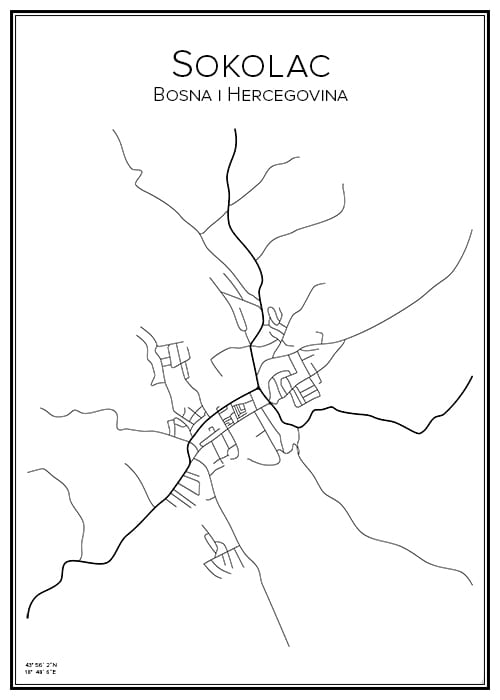Stadskarta över Sokolac