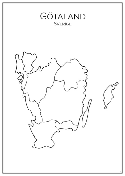Stadskarta över Götaland