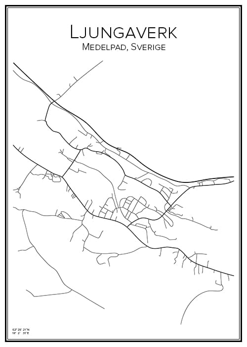 Stadskarta över Ljungaverk