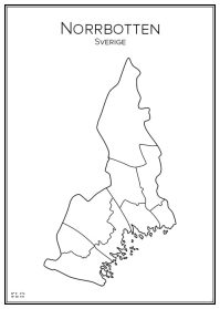 Stadskarta över Norrbotten