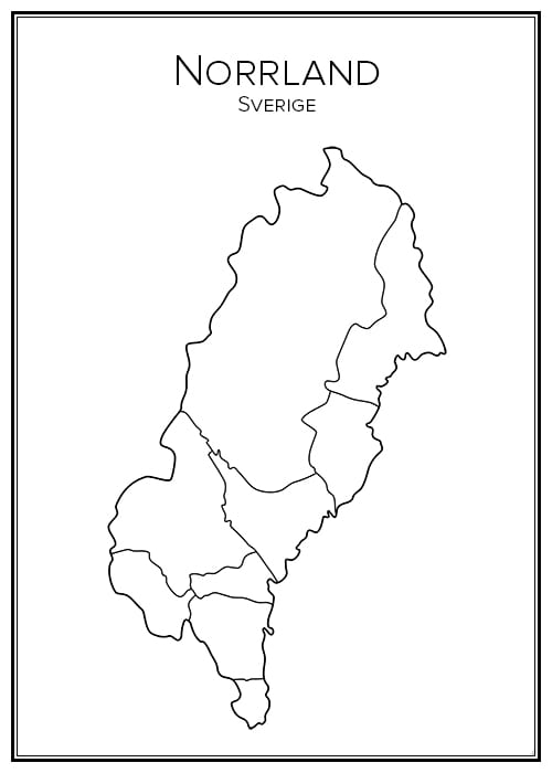 Stadskarta över Norrland