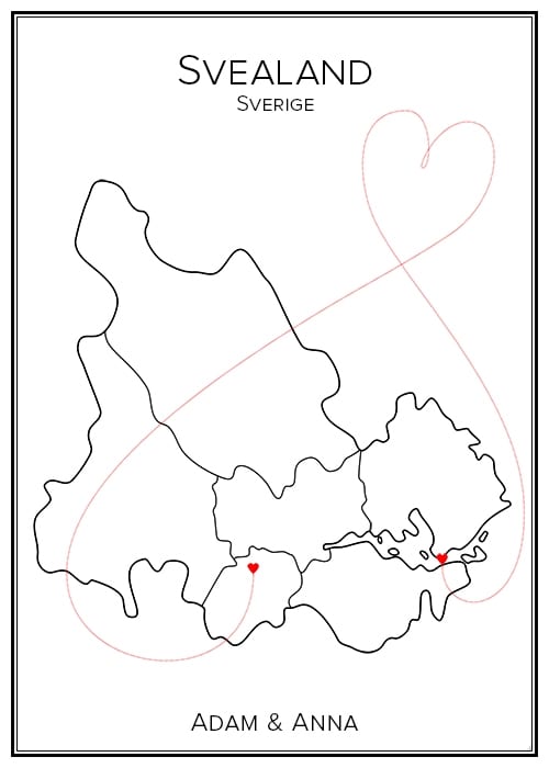 Kärlekskarta över Svealand