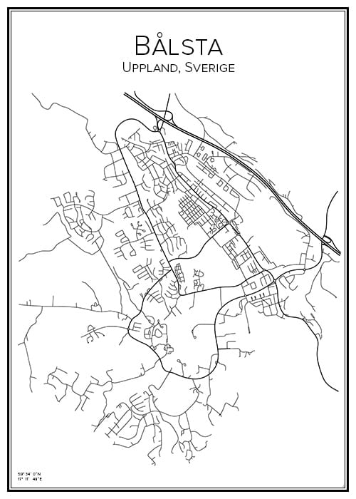 Stadskarta över Bålsta