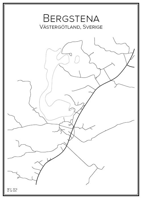 Stadskarta över Bergstena