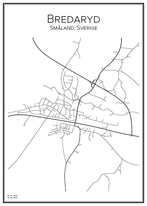 Stadskarta över Bredaryd