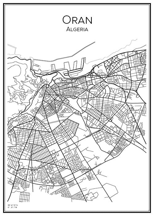 Stadskarta över Oran