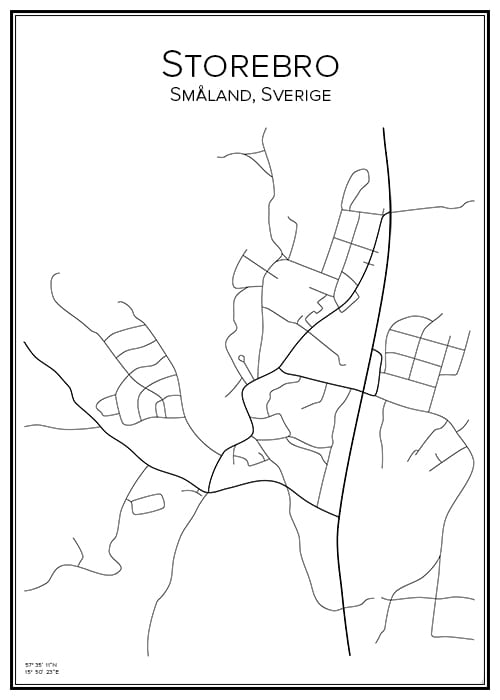 Stadskarta över Storebro