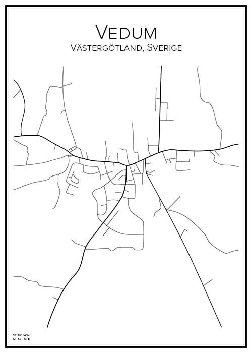 Stadskarta över Vedum