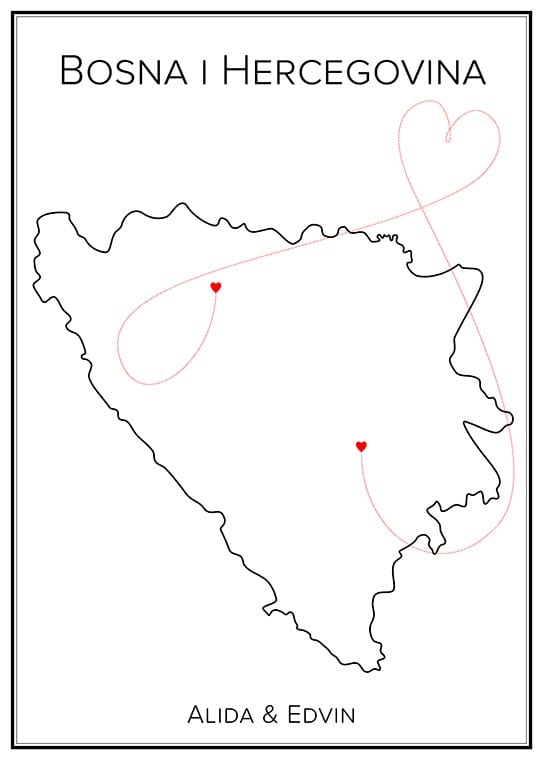 Bosnien och Hercegovina - Kärlekskarta