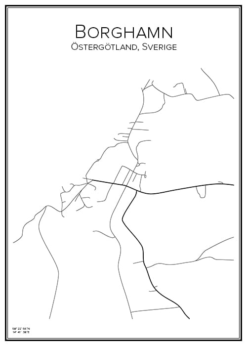 Stadskarta över Borghamn