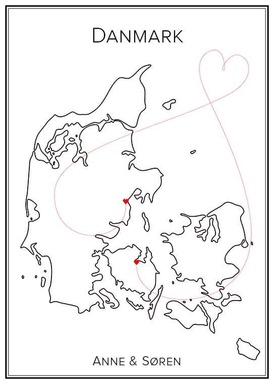 Kärlekskarta över Danmark