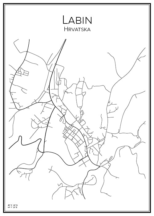 Stadskarta över Labin