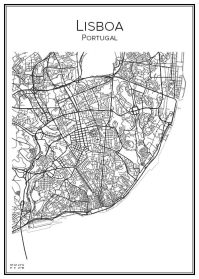 Stadskarta över Lissabon